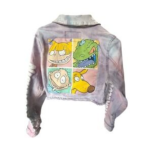 Members Only Nickelodeon Rugrats Tie Dye Cropped Sz M Pit to Pit 19.5"  & 15" L